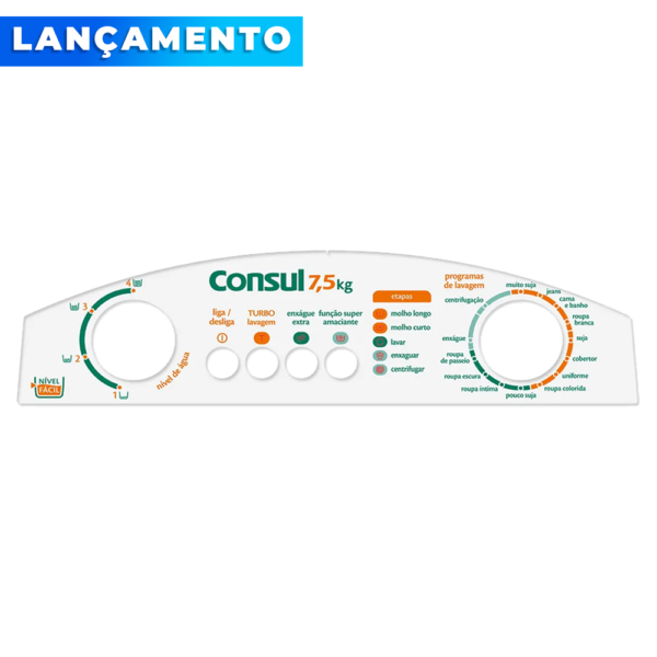 Adesivo Decorativo CWL10B para Painel da Lavadora Consul (COD: PNDCCWL10)