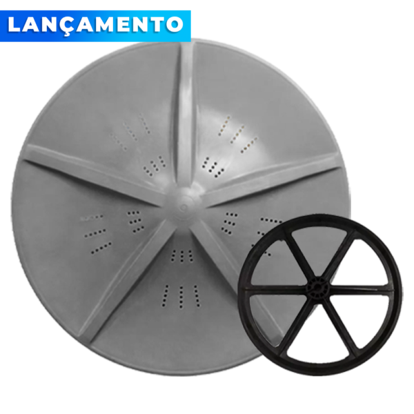Agitador Batedor para Tanquinho Suggar Lavamax Lavamatic 10-12KG – Cinza com Polia (COD: AGTLMTC)